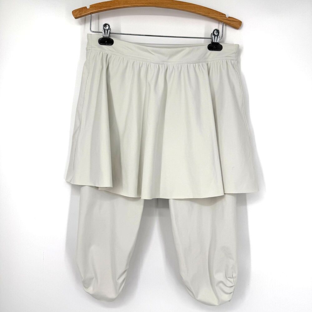 Spanx Booty Boost Tennis Active Skirt Knee Leggings Cream Modest Golf Size XL